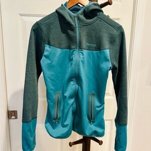 Marmot Sirona Zip Jacket Hoodie Women Small Green Mallard Green
